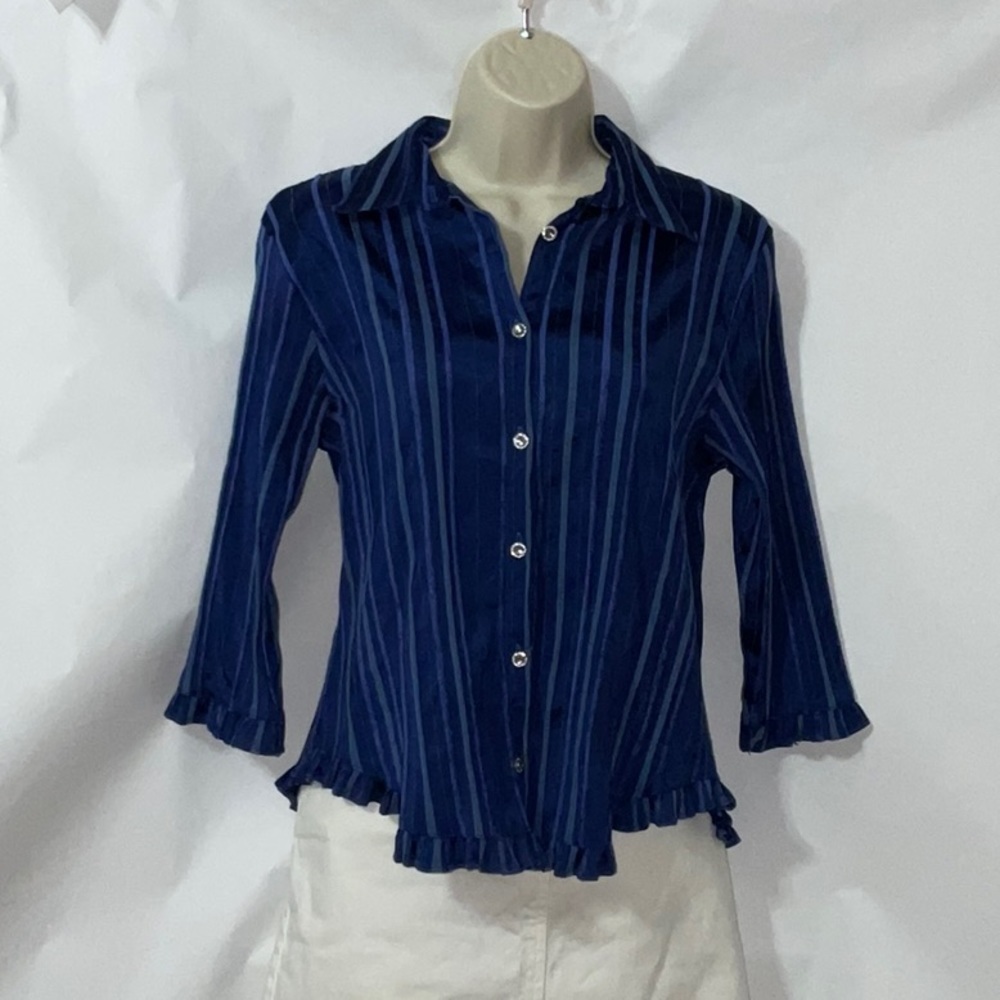 ☀️Aegean Top, Blue Stripes, Size S